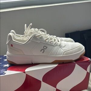 On Running Men's Low-Top Sneakers in White with Gum Sole